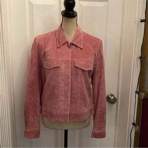 Revue Pink Suede Women's crystal embellished Jacket, US10